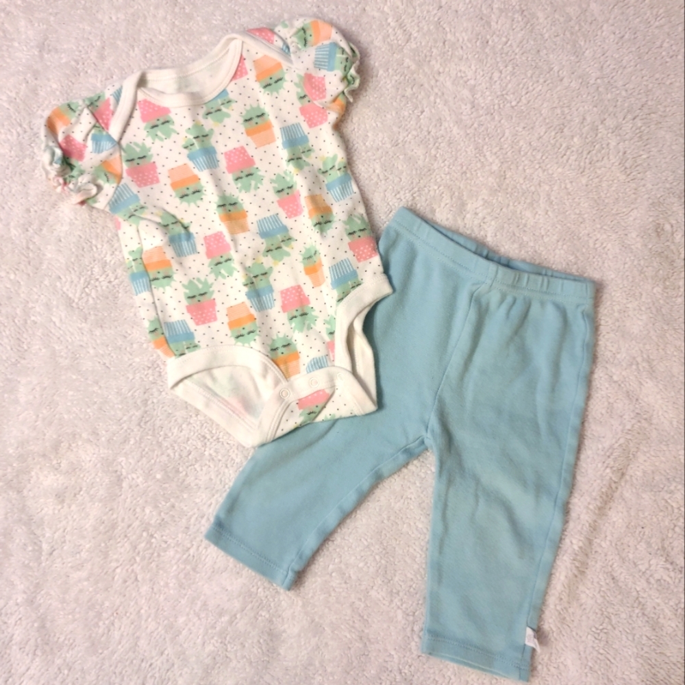 Rosie Pope 6-9 month bodysuit and pant Summer Cactus 2 Piece Set